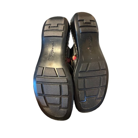 Natural Soul By Naturalizer Black Leather Slide Sandals Size 8M Chatman - Picture 4 of 6